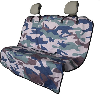 Back Seat Cover for Car Trucks Van SUV,Waterproof Rear Bench Towel Seat Covers for Dogs and Kids,Automotive Backseat Protector (Camouflage)