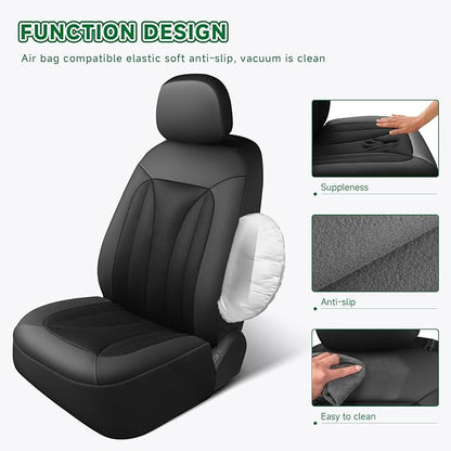 GIANT PANDA Fit Chevy Silverado 1500 2500 3500 Front Car Seat Cover, 3D Air Mesh Breathable Seat Protector, Black(2-Pack)