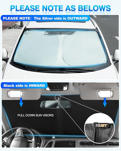 KUST Windshield Sun Shade for Cadillac CTS 2014-2019 Window Shade Sun Visor Cover Foldable Blocks UV Rays Keep Your Car Cooler