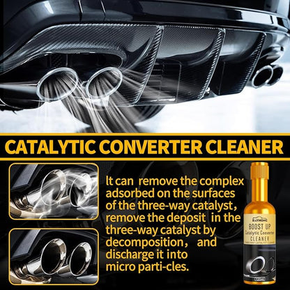 2PCS Catalytic Converter Cleaner Kit, Exhaust System Pipe Carbon Removal Cleaner Treatment Additive Oil, Fuel and Exhaust Pipe Cleaners, Fuel System Treatment Oil for Gas and Diesel Car