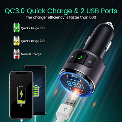 Upgraded V5.0 FM Transmitter for Car-Brown…