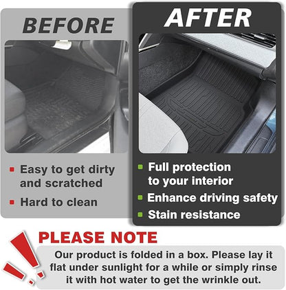 TripleAliners Floor Mats All Weather Liners Compatible with 2025 Toyota Camry (Include Hybrid) Accessories 1st & 2nd Row Full Set Floor Liners TPE Custom Fit Protection Car Mats
