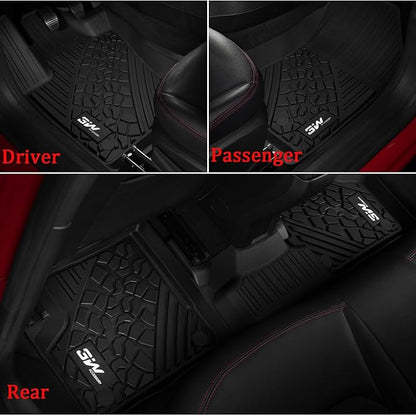 3W Floor Mats Fit for Jeep Renegade 2015-2023 TPE All Weather Custom Fit Floor Liner for Jeep Renegade 1st and 2nd Row Full Set Car Liners Black