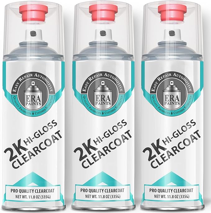 ERA Paints 2K High Gloss Automotive Clear Coat Spray/Aerosol Can – Professional Quality & Finish - Easy to Use – Best Value (3 pack)