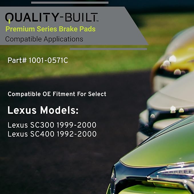Premium Ceramic Front Brake Pads (1001-0571C) Compatible with Lexus SC300 1999-2000, Lexus SC400 1992-2000