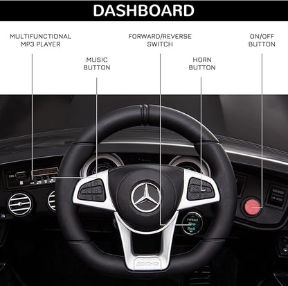 Aosom 12V Toddler Ride On Car with Remote Control, Mercedes Benz AMG GLC63S Coupe, Electric Car with 2 Speed, MP3 Player, Light, Horn, Songs, Suspension, Black