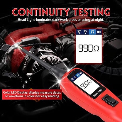 Autel PowerScan PS100 Circuit Tester, Universal 12V 24V Automotive Power Circuit Probe Kit with 20ft Extension Cable, AC/DC/Continuity/Probe/Signal Test, Activate Component Electrical System Tool