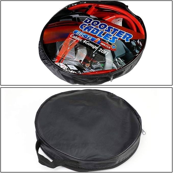 Auto Dynasty Heavy Duty 20 Feet 4 Gauge Booster Cable Power Jumper 500 AMP Emergency Battery Start Car/Motorcycle