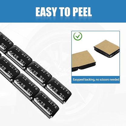 1oz Adhesive Wheel Weights, 1 oz Black Stick on Wheel Weights,A Box of 18 Strip, 4 Segments one Piece (72 Oz Pack)