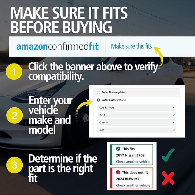Premium Ceramic Rear Brake Pads (1001-2299C) Compatible with Hyundai Sonata 2020-2024, Hyundai Tucson 2022-2024, Kia K5 2021-2024, Kia Niro EV 2023-2024, Kia Sportage 2023-2024