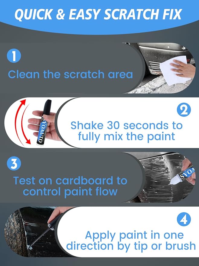 SYOAUTO White Touch Up Paint for Cars, White Car Touch up Paint White Auto Paint Scratch Repair Automotive Touchup Paint Pen 2 in 1 Car Touch Up Paint 0.4 oz