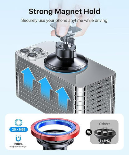 andobil Magnetic Phone Holder for Car Vent Suitable for iPhone 16/15/14 Grey