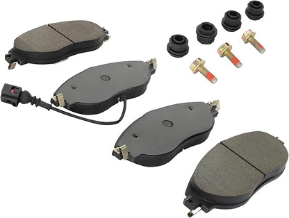 Premium Semi-Metallic Front Brake Pads (1001-1633M) Compatible with 2012-2024 Audi/Volkswagen (A3 Quattro/Arteon/CC/Golf/Golf R/GTI/Jetta/Q3/S3/Tiguan)