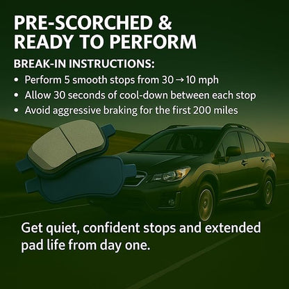 Premium Ceramic Rear Brake Pads (1001-0795C) Replacement for Volvo S60 2009-2001, S80 2006-1999, V70 2004-1999, XC70 2007-2003