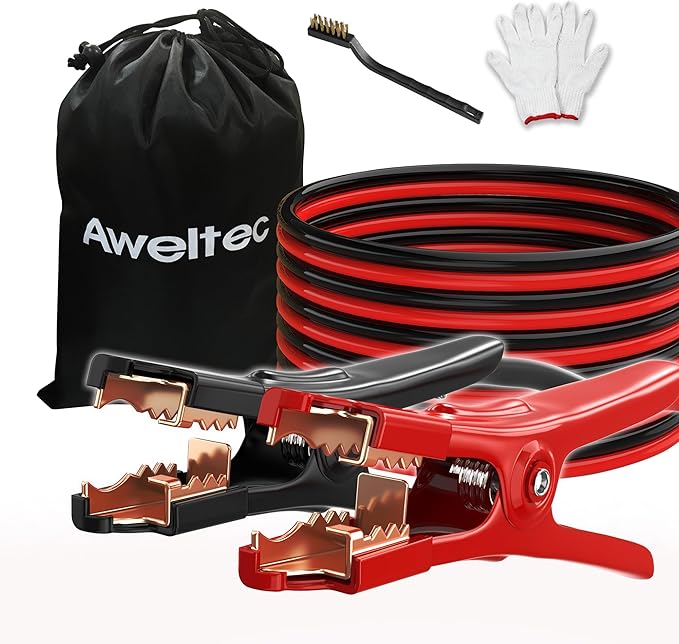 UL-Listed Jumper Cables - 6 Gauge 16 Feet Battery Cables for car, Heavy Duty Booster Cables (6AWG x 16Ft) with Carry Bag