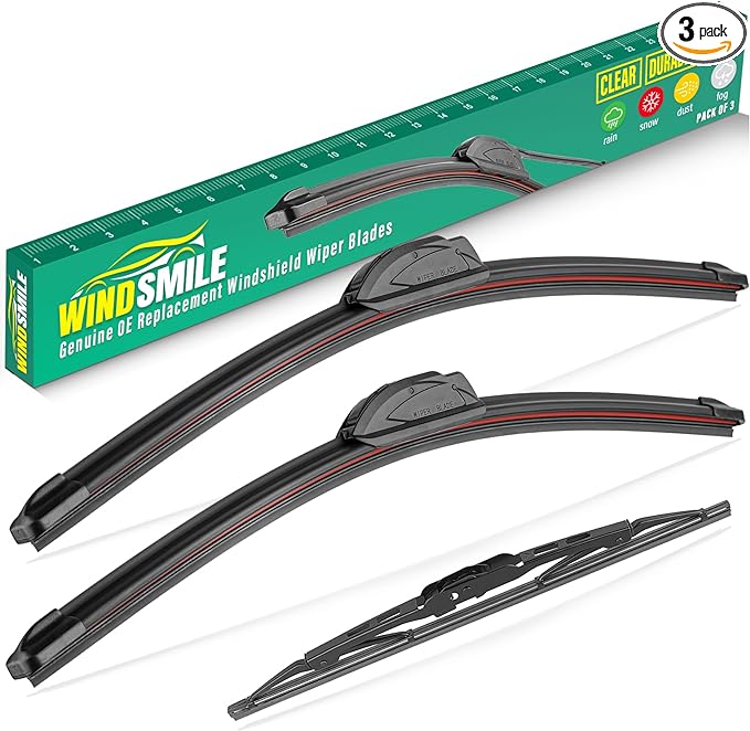24" 18" 13" Windshield Wiper Blades Replacement for Chevrolet Chevy Equinox 2018 2019 2020 2021 Premium All Weather Front Rear Wipers Set - OEM Quality (Pack of 3)