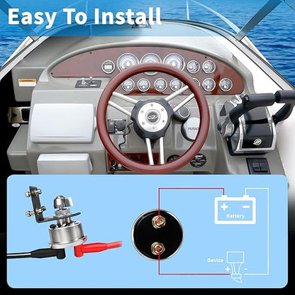 200A High Current Master Battery Disconnect Switch,12-48V Battery Power Cut Off Isolator Killer Switch with Face Plate for Car Vehicle RV Truck Boat Marine ATV
