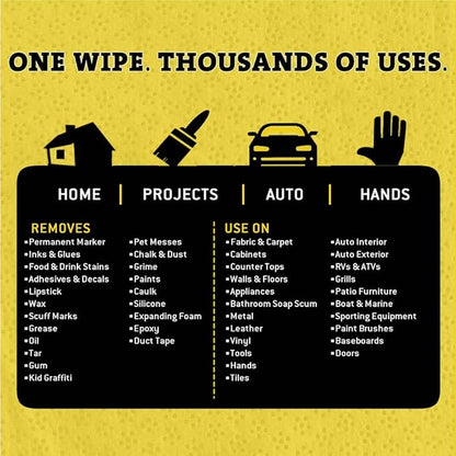 Tub O Towels TW90 Heavy-Duty 10" x 12" Size Multi-Surface Cleaning Wipes, 90 Count Per Canister