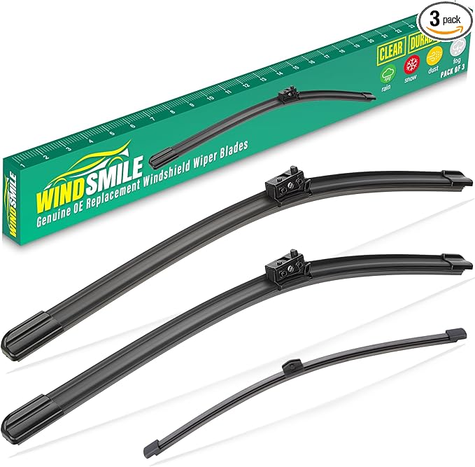 26" 22" 11" Windshield Wiper Blades Replacement for Mercedes-Benz GLS450 GLS580 GLS63 AMG 2020 2021 2022 2023 2024 GLS 450 580 63 AMG Premium All Weather Front Rear Wipers Set - OEM Quality(Pack of 3)