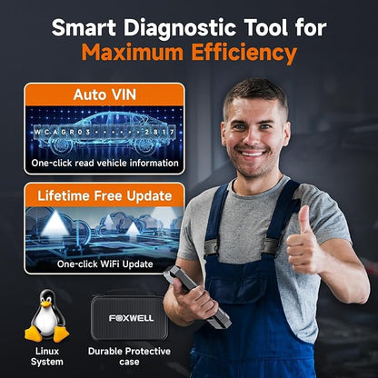 FOXWELL NT624 Elite OBD2 Scanner Upgraded from NT614Elite & NT604Elite Code Reader, All-System OBD2 Scan Tool, 8 Advanced Reset Functions, AutoVIN, Live Data, Lifetime WiFi Free Updates