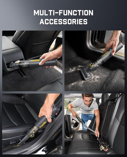 Fanttik Slim V8 APEX Car Vacuum, 4-in-1 Portable Mini Cordless Vacuum with 19000pa Suction Power, Type-C Charge, 2 Suction Modes, Handheld Vacuum for Car, Office Desk, Keyboards (Gray)