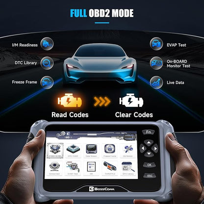BOSSCOMM IF745 OBD2 Scanner, All Systems Car Code Reader Scan Tool with 6 Resets, ABS Bleeding/OiL/EPB/SAS/Throttle/Battery, Car Scanner Diagnostic Tool for All Cars, Easy to Use, Lifetime Free Update