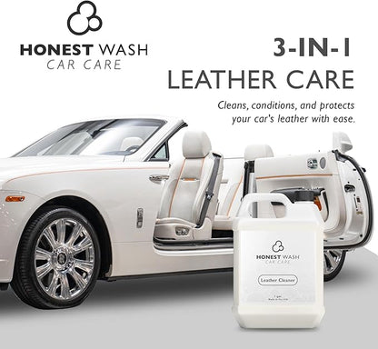 Honest Wash Car Leather Cleaner – Cleans, Conditions, & Restores Leather | Replenishes Natural Oils and Prevents Cracking | Non-Greasy Formula for Seats, Panels, & More | Made in The USA (128 Fl Oz)