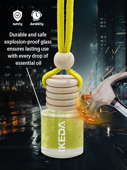 IKEDA Car Air Freshener, Car Fresheners for Men & Women, 45+Day Long Lasting Fragrance Hanging Air Fresheners Scents, with Clip, Perfect for Auto and Home,10ml, Lemon
