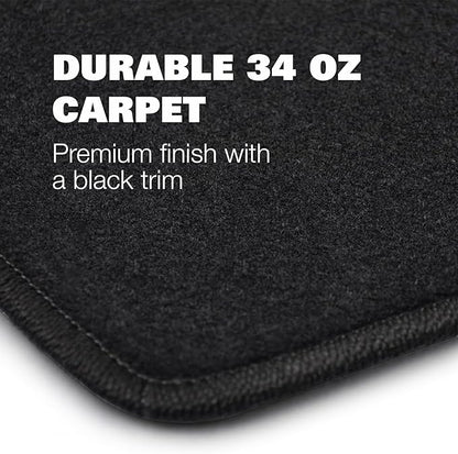 Floor Mats for Ford F150 - Tailored Fit for 2015-2025 Ford F-150 SuperCrew Cab Lightning Truck - Set of 3 - Anti-Slip Backing - 34oz Heavy Duty Carpet Mat - All Weather Car Liner