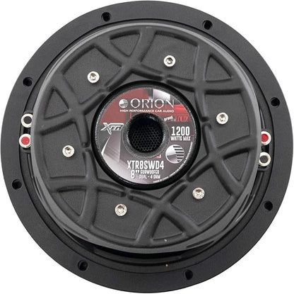 Orion XTR Series XTR8SWD4 Free Air Slim Shallow Mount 8” Car Subwoofer, 1200W Max Power, 300W RMS, Dual 4 Ohm, UV Coated Cone, NBR Surround – OEM Sub Replacement Compact for Lexus, BMW, Nissan, & More