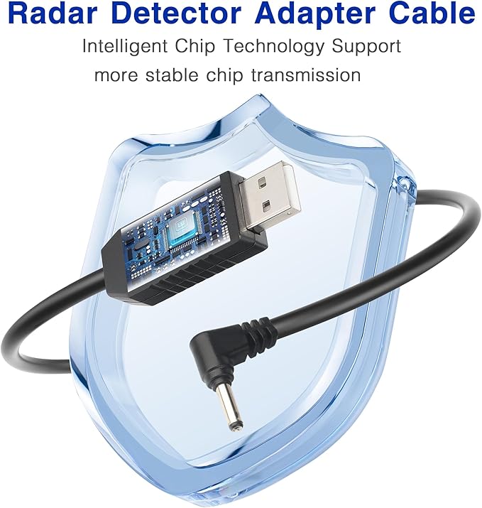 Radar Detector Power Cable for Cobr RAD350 380 450 480i 700i XRS9370 955 5300 9940 SPX 5300 5521 7700 ESR700 ESD737 767 SLR Vendetta 500,Power Cord for Cobr,Car Replacement Charging Cable 6.56ft