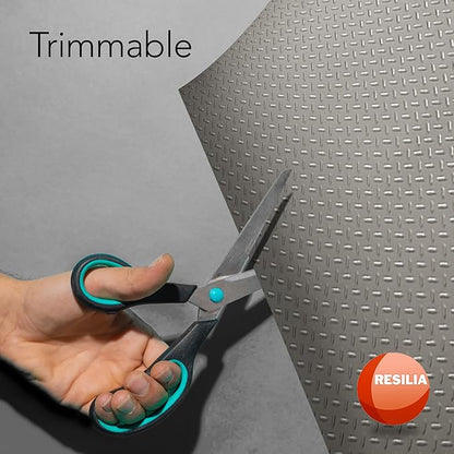 RESILIA Heavy Duty Garage Floor Runner & Protector Mat - Slip Resistant Diamond Plate PVC Mats - Water, Spill, & Stain Resistant, Sandstone (4 feet x 10 feet)