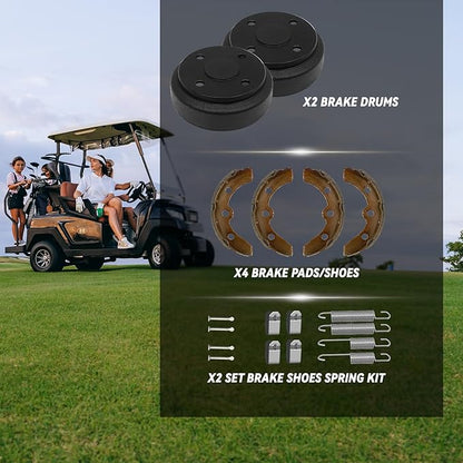 Golf Cart Brake Repair Kit fit Club Car DS 1995-Up and Precedent 2004-Up,Club Car Brake Drums & Brake Pads & Brake Shoes Spring Kit,OEM# 1018163-01,1011466, 1018232-01, 1017911-01