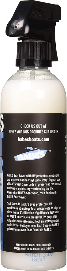Babe’s Seat Saver – Marine Vinyl Protectant & Conditioner – UV Protection for Boat Seats – Non-Silicone Formula Keeps Upholstery Soft & Smooth - 16 oz/Spray