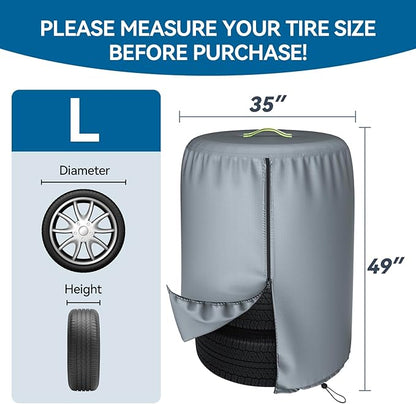 Durable 600D Tire Storage Bag,Large Tyre Dust Protective Cover with Waterproof Zipper, Spare Stack Storage Tire Cover for Indoor/Outdoor Use,Universal Fits Trucks,SUV,Jeep,Car,Trailer,RV,Camper Wheels