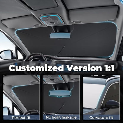 Windshield Sun Shade Umbrella for 2011-2018 Volkswagen VW Jetta Accessories: Custom Fit 240T Silver, Double Thickened, Foldable Sunshade Window Sun Visor, Ultimate 99% UV Blocking for S/SE/SEL/TDI/GLI