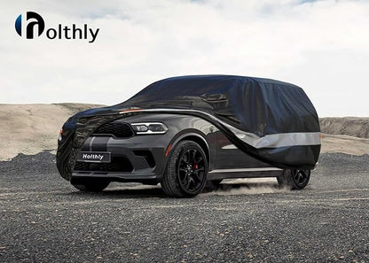10 Layers SUV Car Cover Custom Fit for Dodge Durango (2004-2024) Waterproof All Weather for Automobiles, Outdoor Full Cover Sun UV Rain Protection with Cotton. Black