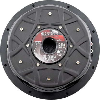 ORION XTR Series XTR12SWD4 Shallow Mount 12” Car Subwoofer, 2000W Max Power, 500W RMS, Dual 4 Ohm, UV Coated Cone, NBR Surround – Compact Slim Subwoofer for Clean Bass in Tight Car Audio Installs