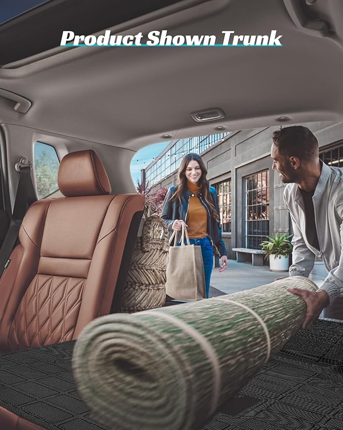 Floor Mats Full Set for Nissan Rogue 2021-2025 Accessories, All Weather Floor Mats Cargo Liner for Back of SUV, Rubber Mats for Car Floor, Custom Fit laser Tech Mat Heavy Duty Trunk Liner Black