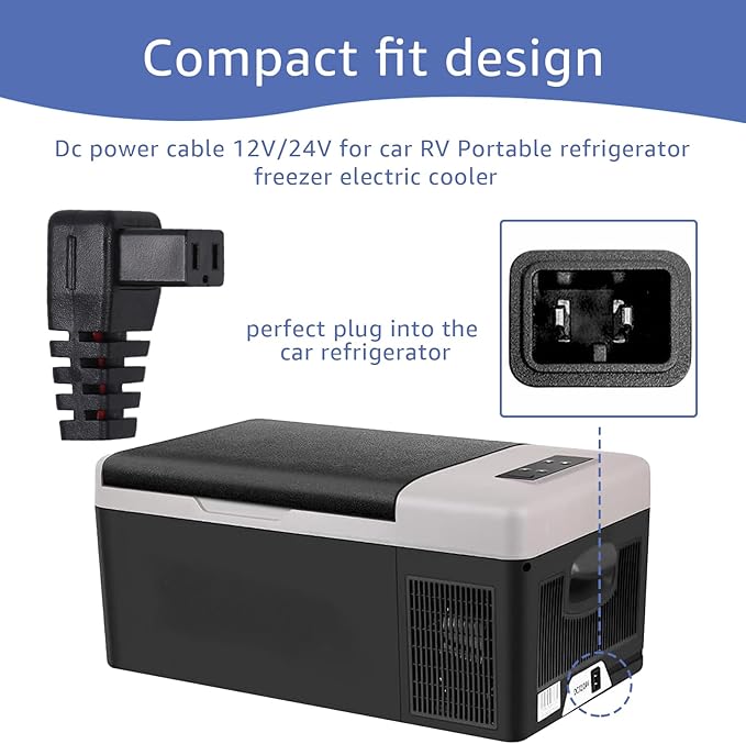 12V/24V Car Refrigerator Power Cord is Compatible with Alpicool, ARB, ICECO, Setpower, COSTWAY, and JoyTatus 12V/24V Portable Car Refrigerators. (Black Red 10FT)