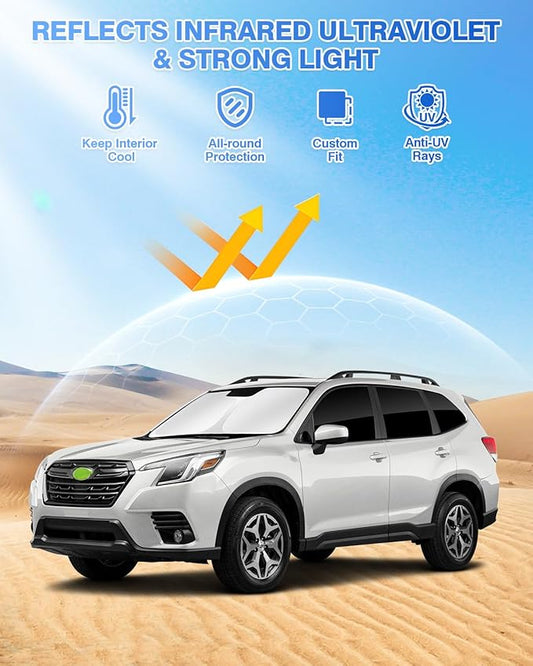 Sunshades for 2025 2026 Subaru Forester Accessories Windshield Sun Shade Side Rear Window Shade Cover Sun Visor Shield Privacy Protection Keep Vehicle Cool Black 8PCS