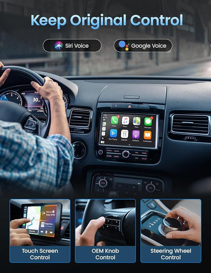 Kello Wireless CarPlay Adapter for iPhone, Convert Wired to Wireless Carplay Adapter, [5.2Ghz Bluetooth] Apple Car Play, Auto for iPhone iOS 10+/ Android 11+, Support OTA
