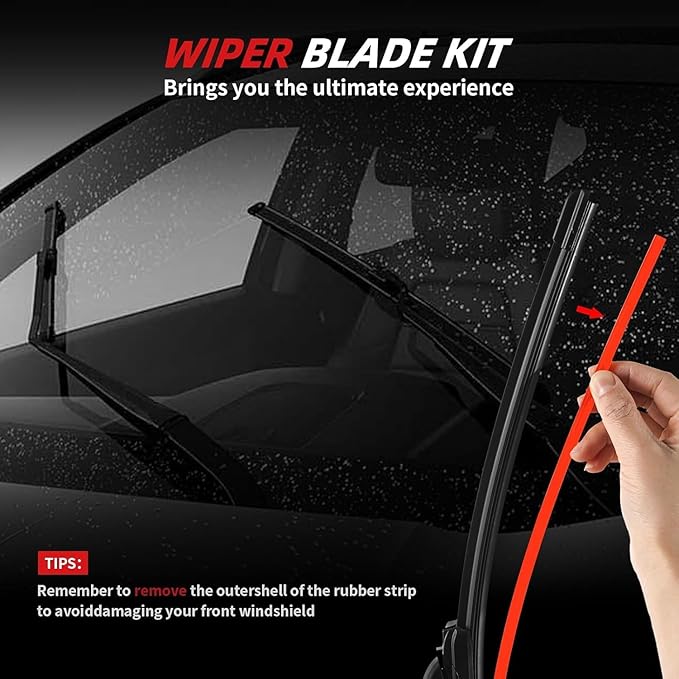 OTUAYAUTO Windshield Wiper Blades - Replacement for Volkswagen Taos 2022 2023 2024, Front and Rear Wipers Set, Top Lock - 26"+18"+11" (Pack of 3)