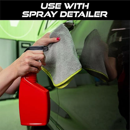 VIKING Utility Microfiber Towel for Car Interior and Exterior Use, Professional Towels for Detailing and Car Wash Kit, 350gsm, Grey, 16 Inch x 16 Inch, 8 Pack