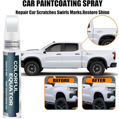Summit White(GAZ/WA8624) Touch Up Paint Compatible with Chevrolet, Car Paint Pen Scratch Repair Two-In-One Touch Up Paint, Premium Car Scratch Remover for Deep Scratches
