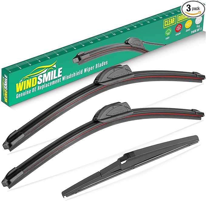 22" 21" 12" Windshield Wiper Blades Replacement for Jeep Grand Cherokee 2011 2012 2013 Premium All Weather Front Rear Wipers Set - OEM Quality (Pack of 3)