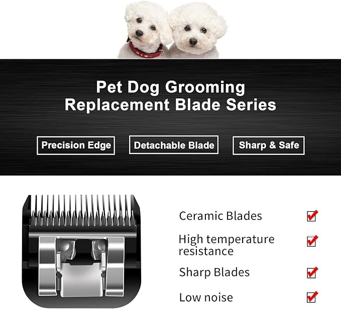 10 Blades Dog Grooming Blades Compatible with Andis/Oster A5/Wahl KM-10 Series Dog Clippers,Detachable Clipper Replacement Blade (6PCS Black-#10+30+40+4FC+5FC+7FC)