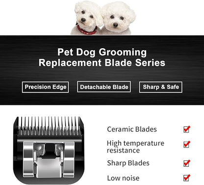 10 Blades Dog Grooming Blades Compatible with Andis/Oster A5/Wahl KM-10 Series Dog Clippers,Detachable Clipper Replacement Blade (6PCS Black-#10+30+40+4FC+5FC+7FC)