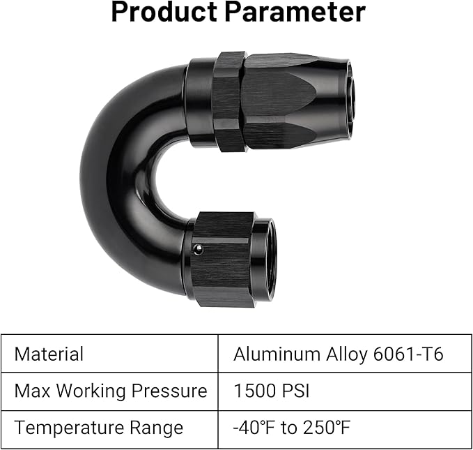 EVIL ENERGY 10AN 180 Degree One Piece Full Flow Hose End Fitting Swivel For CPE Braided Hose