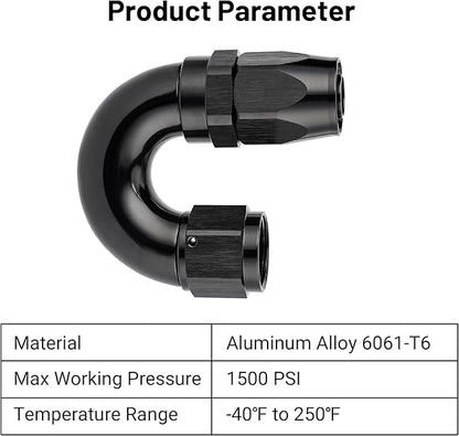 EVIL ENERGY 10AN 180 Degree One Piece Full Flow Hose End Fitting Swivel For CPE Braided Hose